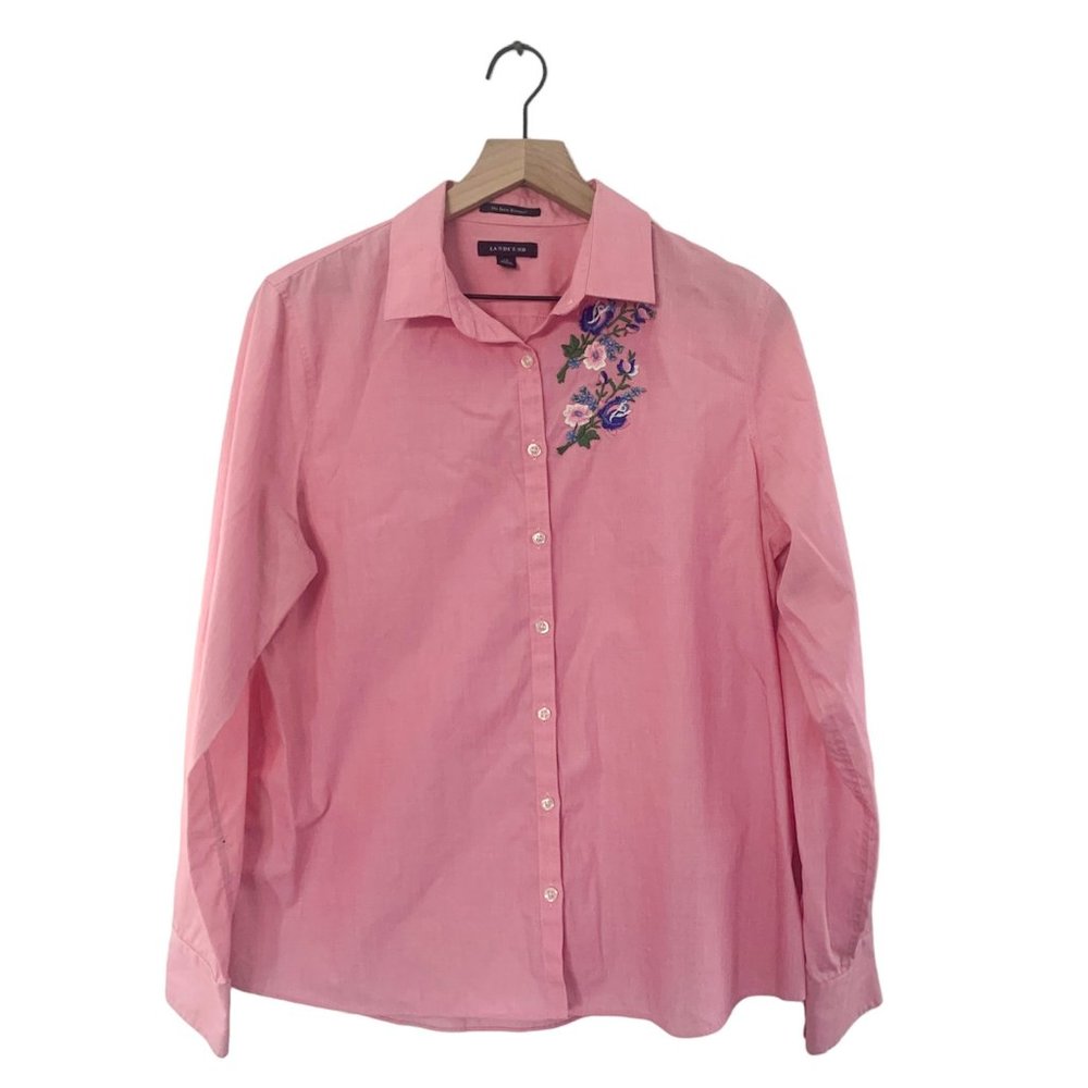 Lands' End Pink Button Down Shirt